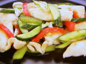 鶏とキュウリのピリ辛和風炒め