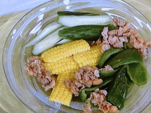 夏野菜のピリ辛肉みそ