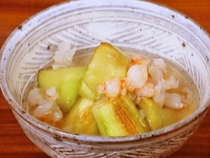 えびとなすのしょうがあんかけ