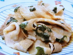 紫蘇と豚バラの煮つけ