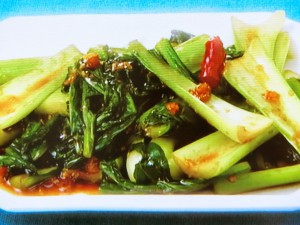 チンゲン菜と干しエビの炒め物