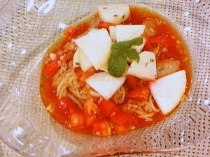 トマトとグレープフルーツの冷やし中華