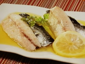レンジで作る、マイワシのさっぱりオイルサーディン