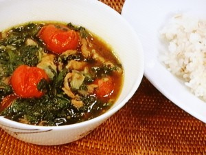 モロヘイヤと豚肉のスープカレー