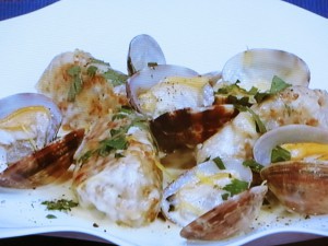 ミートボールアサリ風味のレモンクリームソース
