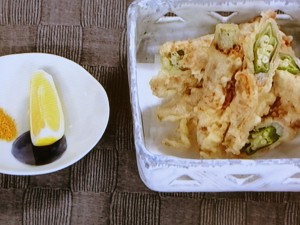 オクラと豚肉の巻き揚げ