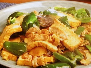 厚揚げとピーマンのみそ炒め