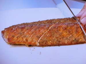 豚肉とサーモンの燻製