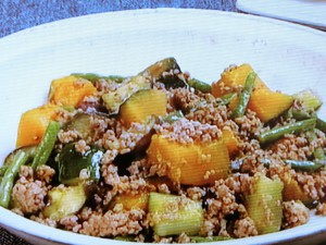 野菜の蒸し煮 そぼろあえ