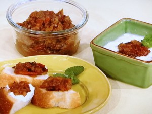 高野豆腐のチャツネ風フルーツソース