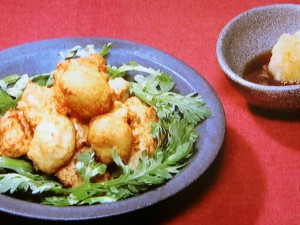 はす肉だんご~自家製ポン酢しょうゆ添え