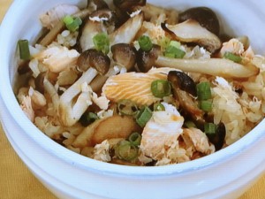 炒めきのこのさけごはん