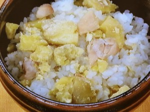 鶏だけ炊き込む くりごはん