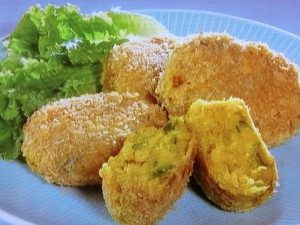 かぼちゃとツナの焼きコロッケ