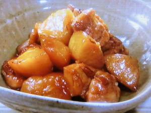 鶏肉とりんごのはちみつじょうゆ煮