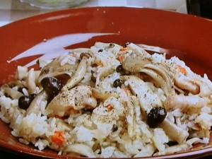 きのこと鶏肉のピラフ